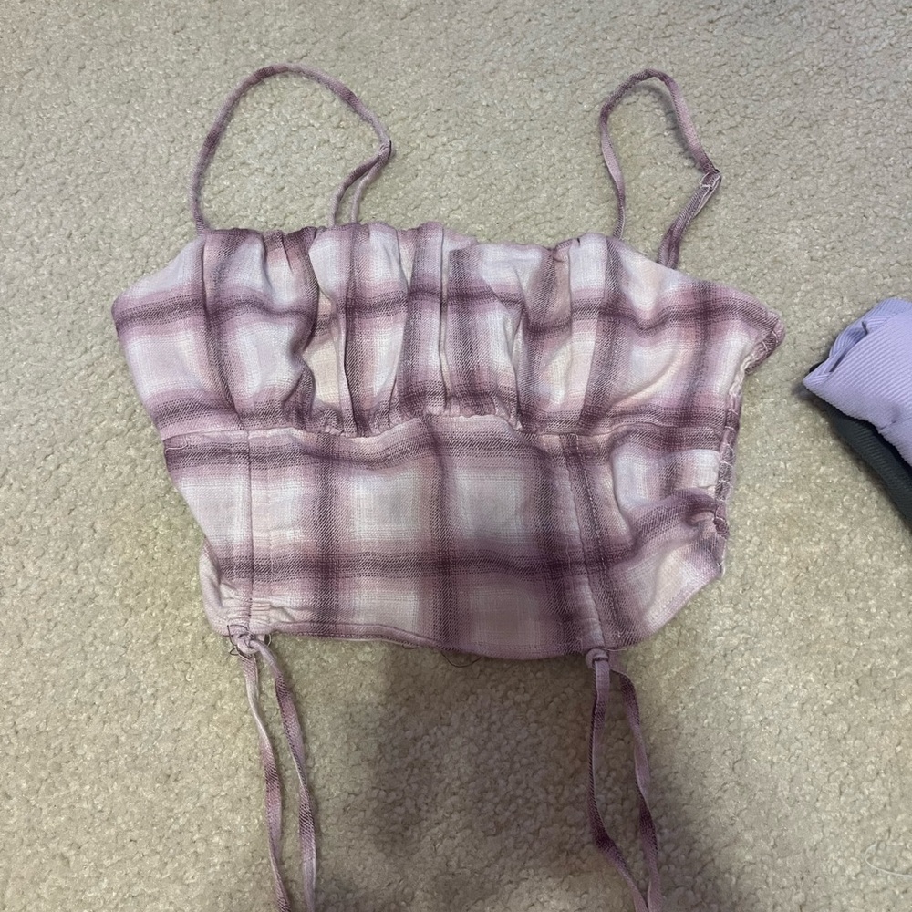 Aeropostale Purple and White Tank Top